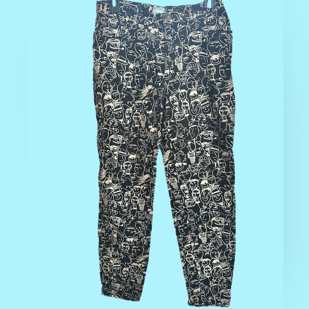 Vintage  Moschino Jeans black Scribble face